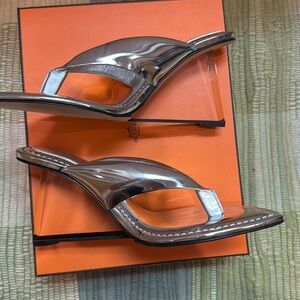 Good American wedge heels slip on clear wedge heel size 8
